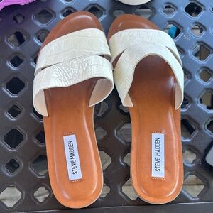 Steve Madden Cream Minimalist Slide Sandals